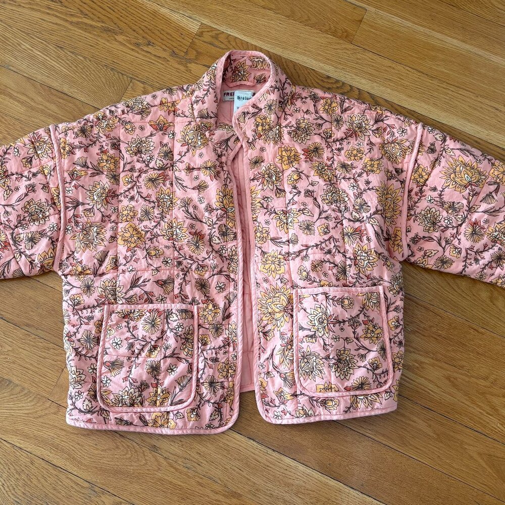 Free People Chloe Jacket Small Peach Combo - Picture 5 of 7